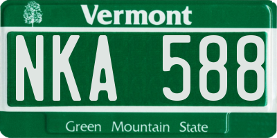 VT license plate NKA588