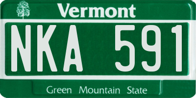 VT license plate NKA591