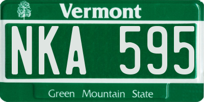 VT license plate NKA595