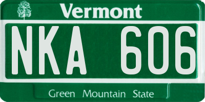 VT license plate NKA606