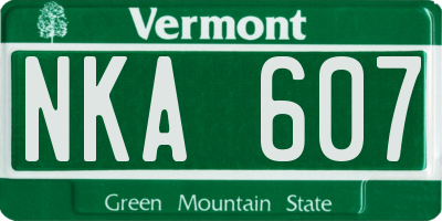 VT license plate NKA607