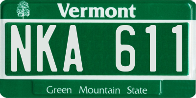 VT license plate NKA611