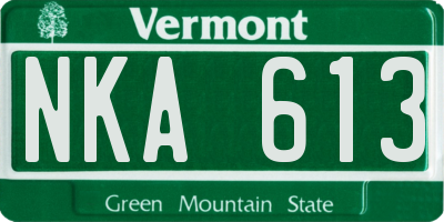 VT license plate NKA613