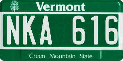 VT license plate NKA616