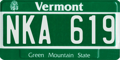 VT license plate NKA619