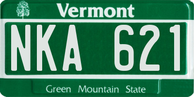 VT license plate NKA621