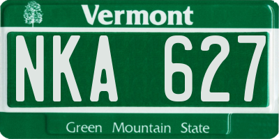 VT license plate NKA627