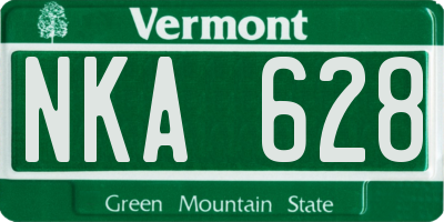 VT license plate NKA628