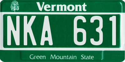 VT license plate NKA631