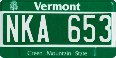 VT license plate NKA653