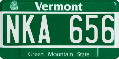 VT license plate NKA656