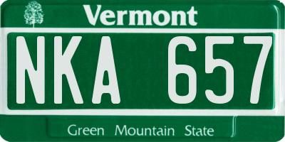 VT license plate NKA657