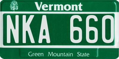 VT license plate NKA660