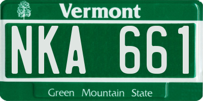 VT license plate NKA661