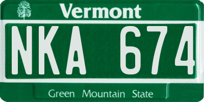 VT license plate NKA674