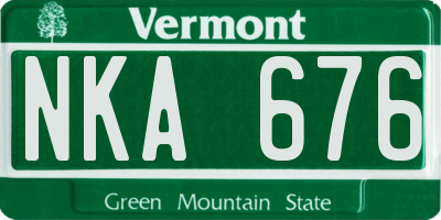 VT license plate NKA676