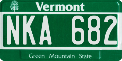 VT license plate NKA682