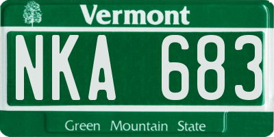 VT license plate NKA683