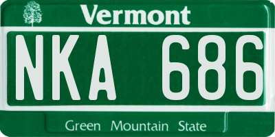 VT license plate NKA686