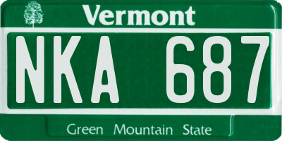 VT license plate NKA687