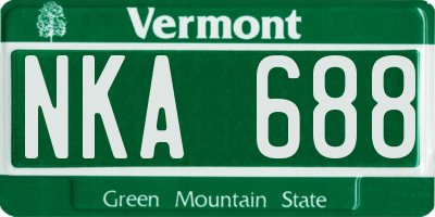 VT license plate NKA688