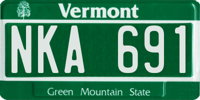VT license plate NKA691