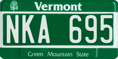 VT license plate NKA695