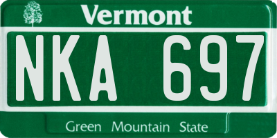 VT license plate NKA697