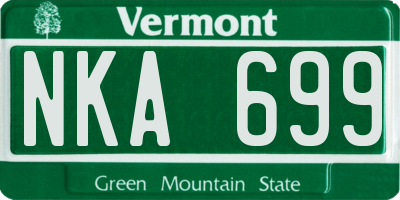 VT license plate NKA699