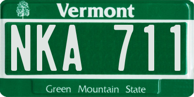 VT license plate NKA711