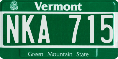 VT license plate NKA715