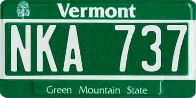 VT license plate NKA737