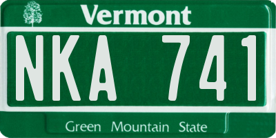 VT license plate NKA741