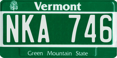 VT license plate NKA746