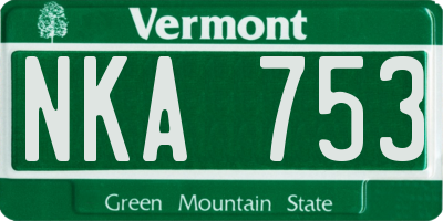 VT license plate NKA753