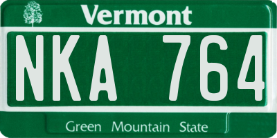 VT license plate NKA764