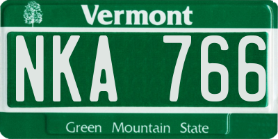 VT license plate NKA766