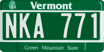 VT license plate NKA771