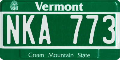 VT license plate NKA773