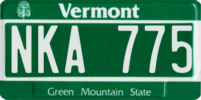 VT license plate NKA775