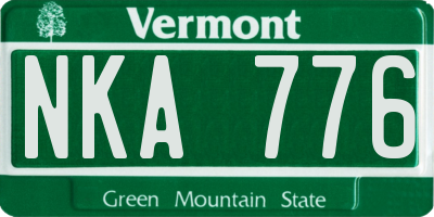 VT license plate NKA776