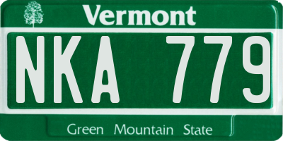 VT license plate NKA779