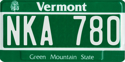 VT license plate NKA780