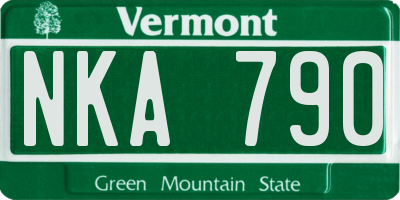 VT license plate NKA790