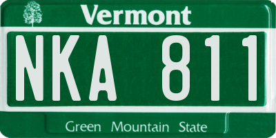 VT license plate NKA811