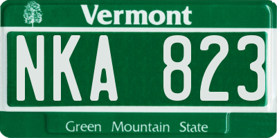 VT license plate NKA823