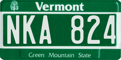 VT license plate NKA824