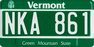 VT license plate NKA861