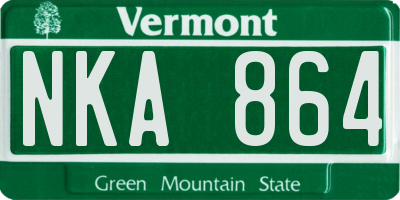 VT license plate NKA864