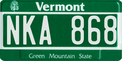 VT license plate NKA868